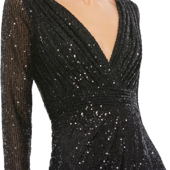 Mac Duggal Black Sequin Gown - Picture 2 of 14